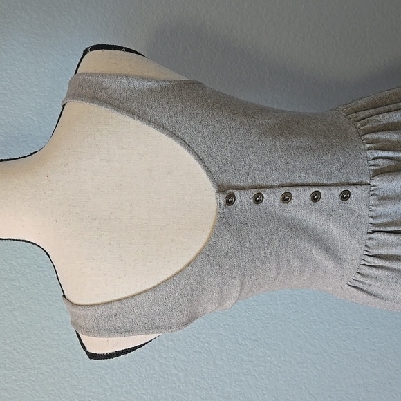 J CREW Cotton Villa Tank Dress Gray Sleeveless Back Button Up Sz Small - Picture 10 of 14